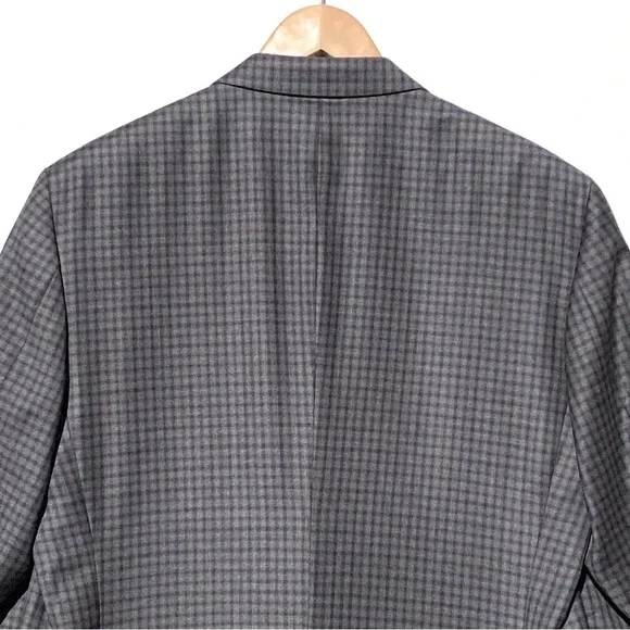 PETER MILLAR Men’s 100% Wool Blue Check Two Button Sport Coat Double Vent 44R